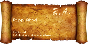 Ripp Abod névjegykártya